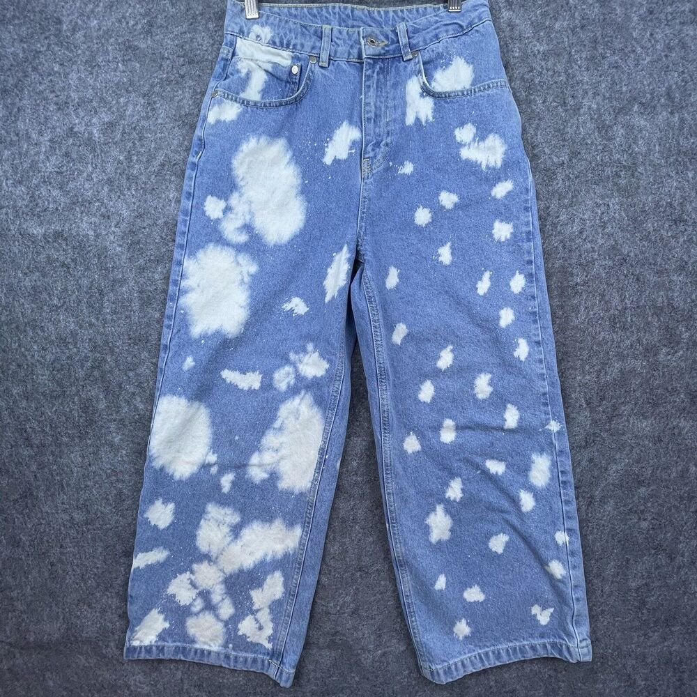 Ragged Jeans Womens 28 Bleach High Rise Baggy Straight Wide Streetwear Skater